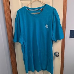 2x Lion’s Crest V neck t shirt in dark teal
